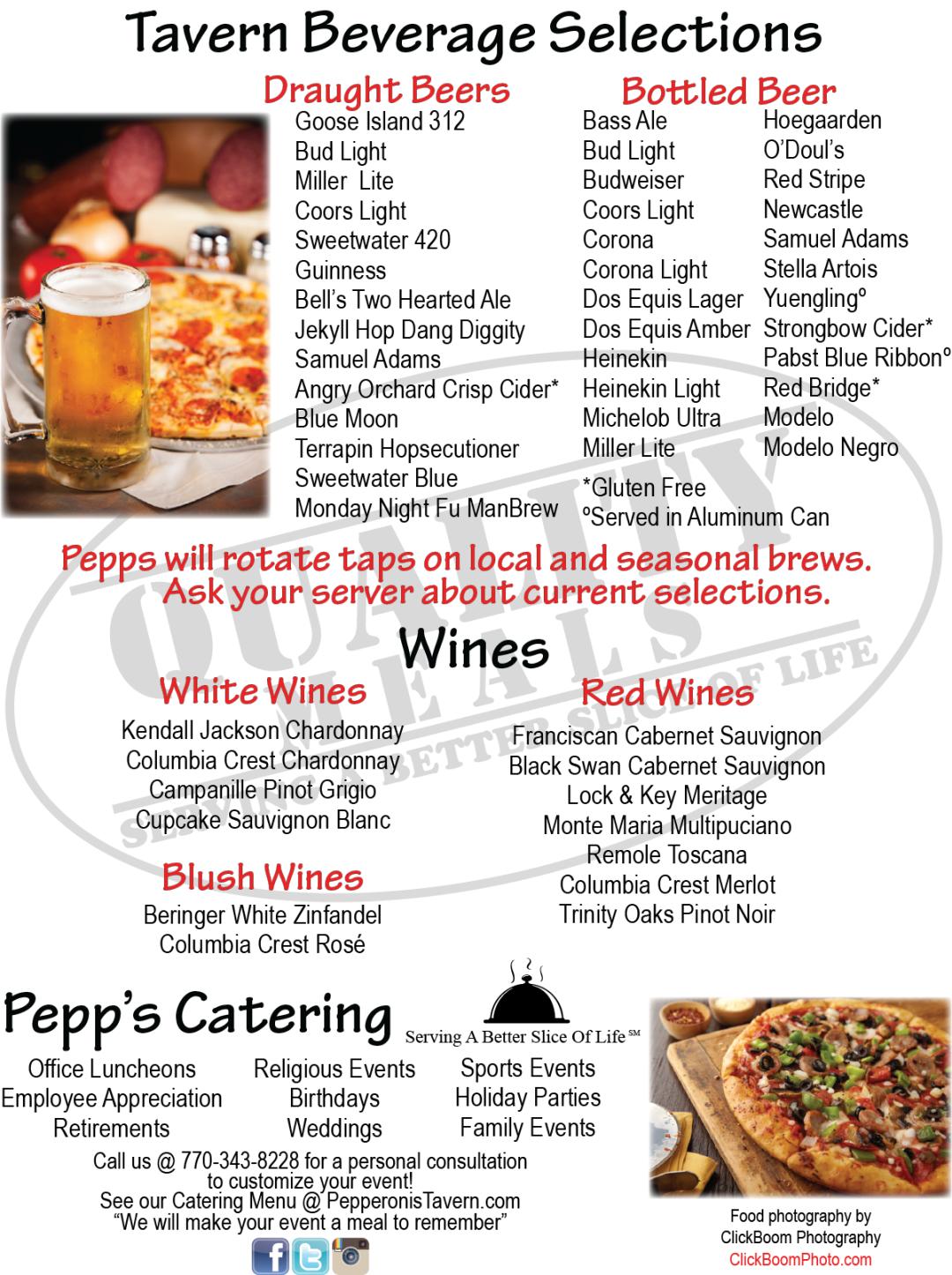 Menu at Pepperoni’s Tavern pub & bar, Alpharetta