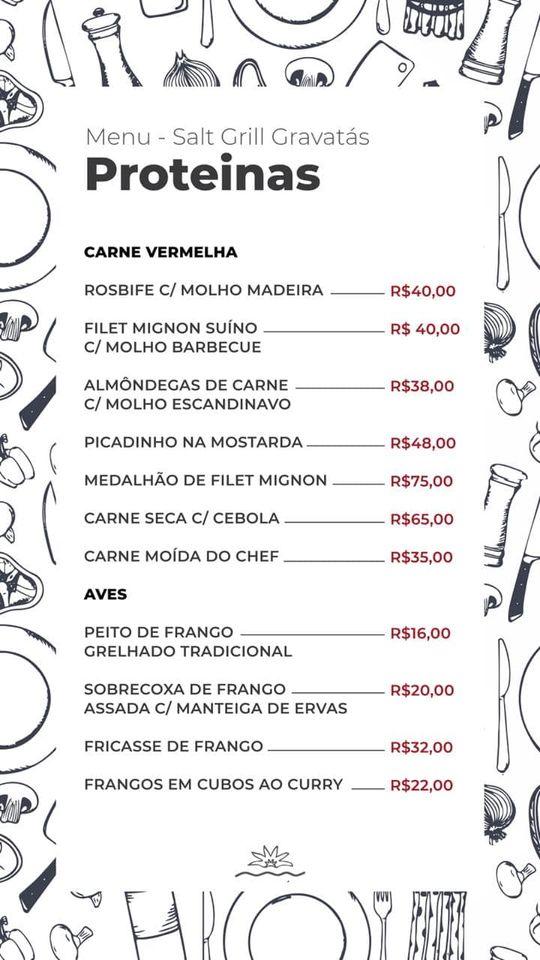 Restaurante Salt cardápio