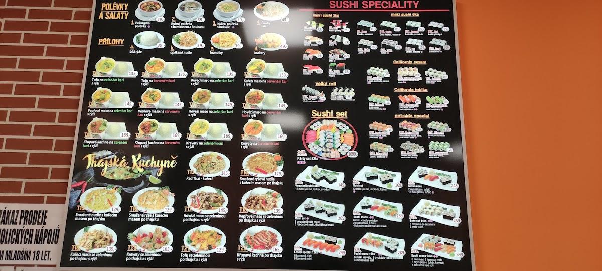 Menu at Asian Wok restaurant, Unhošť