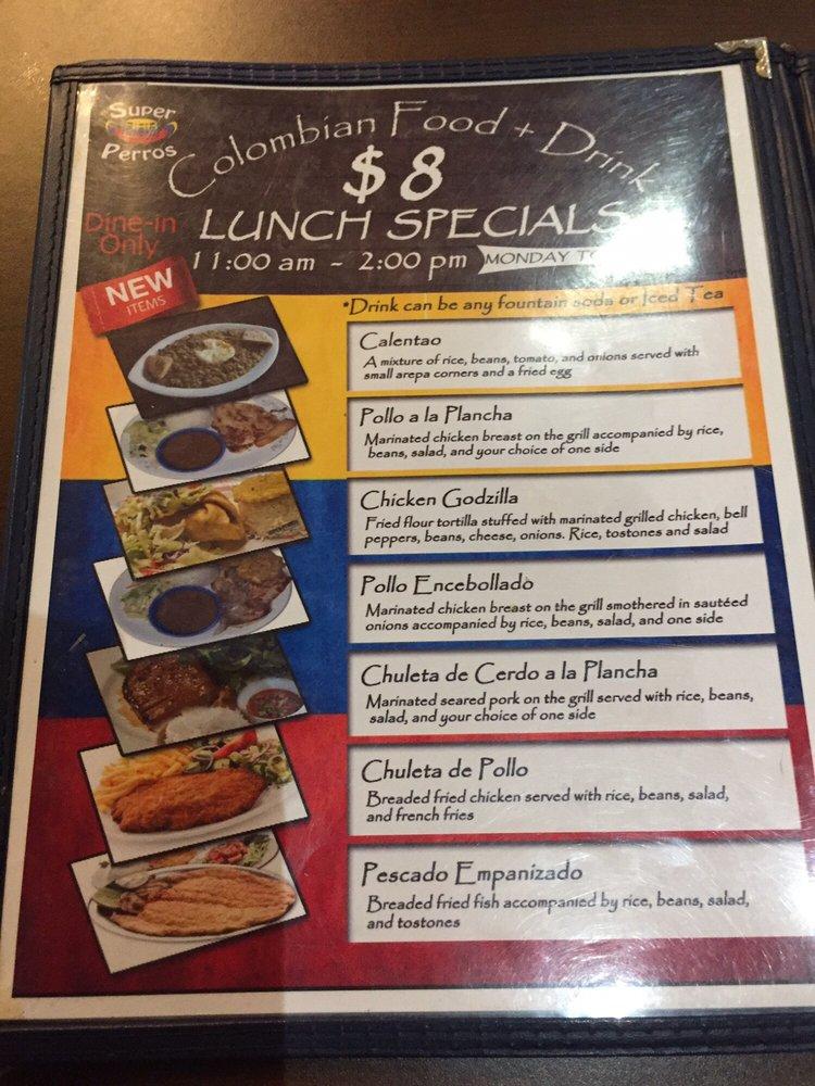 Menu at El Rincón Latino Colombian Restaurant, Tallahassee