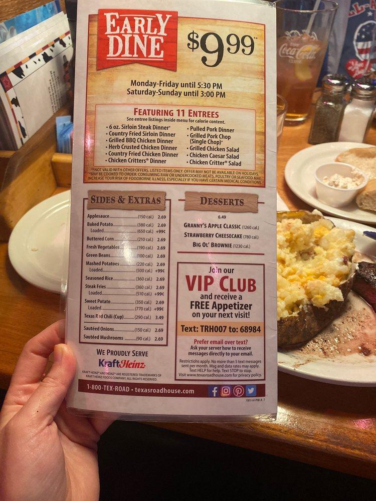 Menu at Texas Roadhouse BBQ, Murrells Inlet