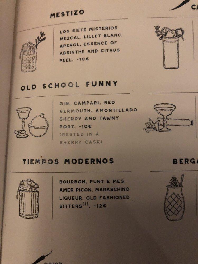 Carta del pub y bar Salmon Guru, Madrid