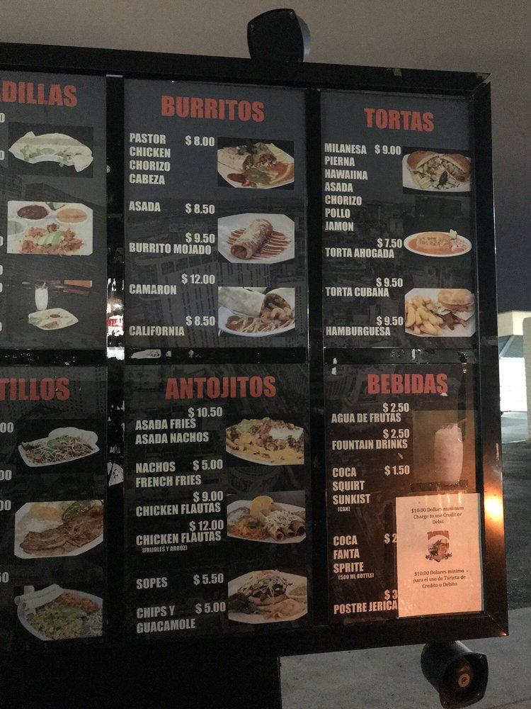 Menu at Tacos & Miches restaurant, Las Vegas, 301 S Decatur Blvd