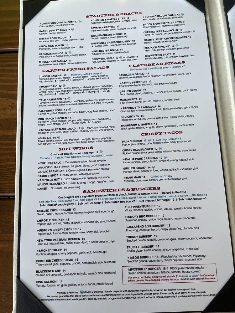 Menu at Finney's Crafthouse - Burbank pub & bar, Burbank