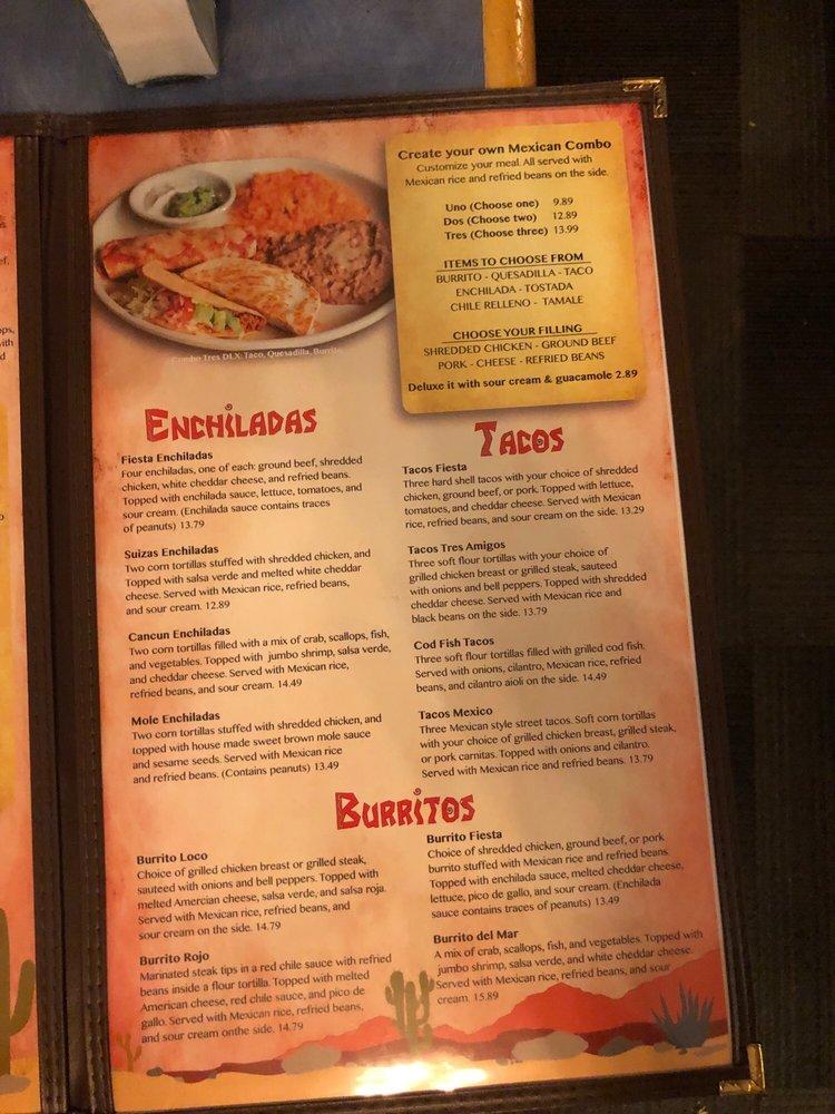 Menu at Fiesta Mexican Restaurant, Somerset, 117 County St