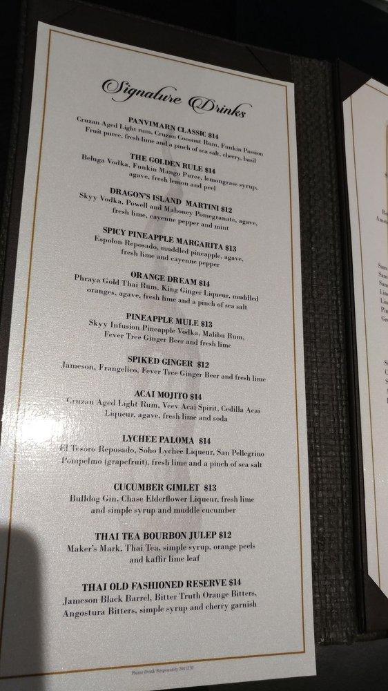 Menu at Panvimarn Thai Cuisine desserts, Long Beach, N Bellflower Blvd ...