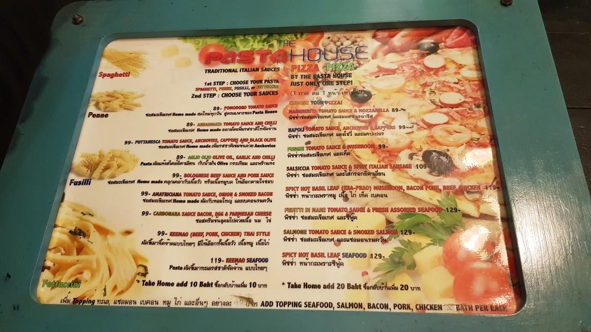 Menu at The Pasta House restaurant, Bangkok, 2