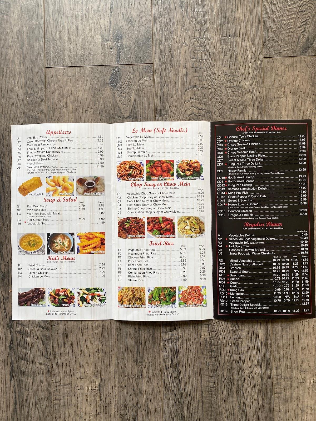 Menu at Chef Peng Chinese Restaurant, Garrett