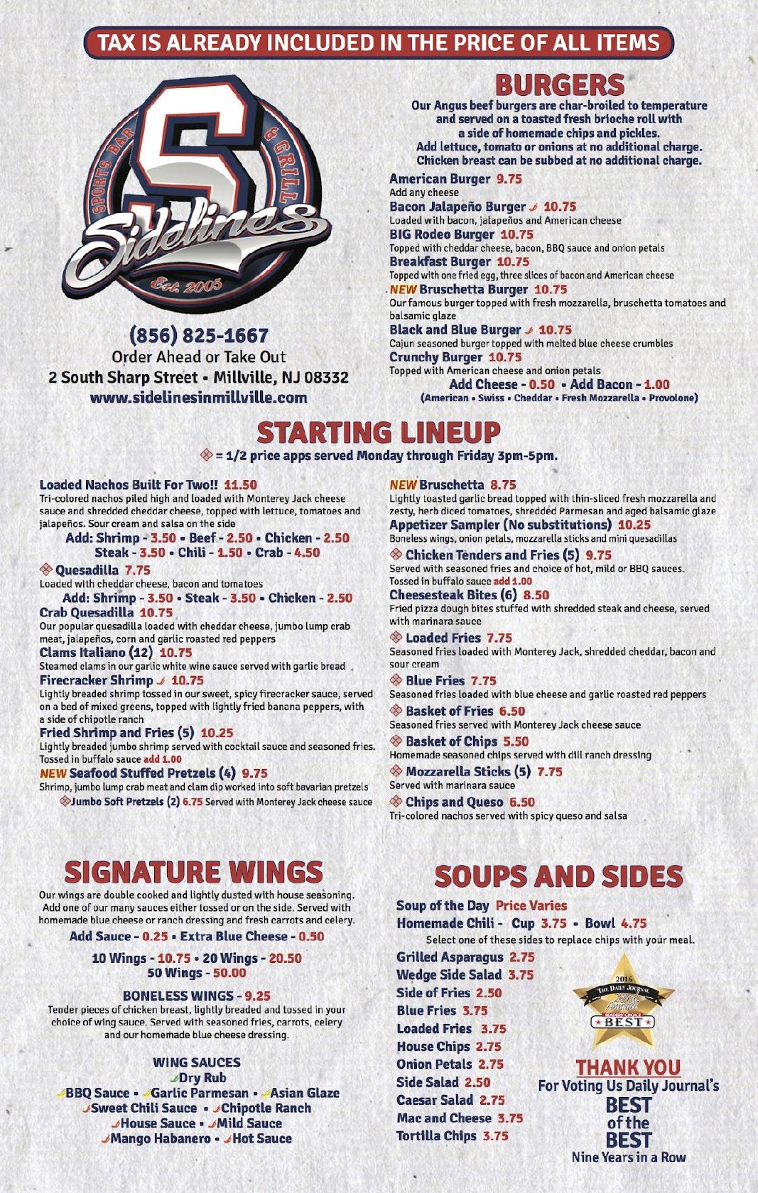 R602 Menu Sidelines Sports Bar And Grill 2022 10 