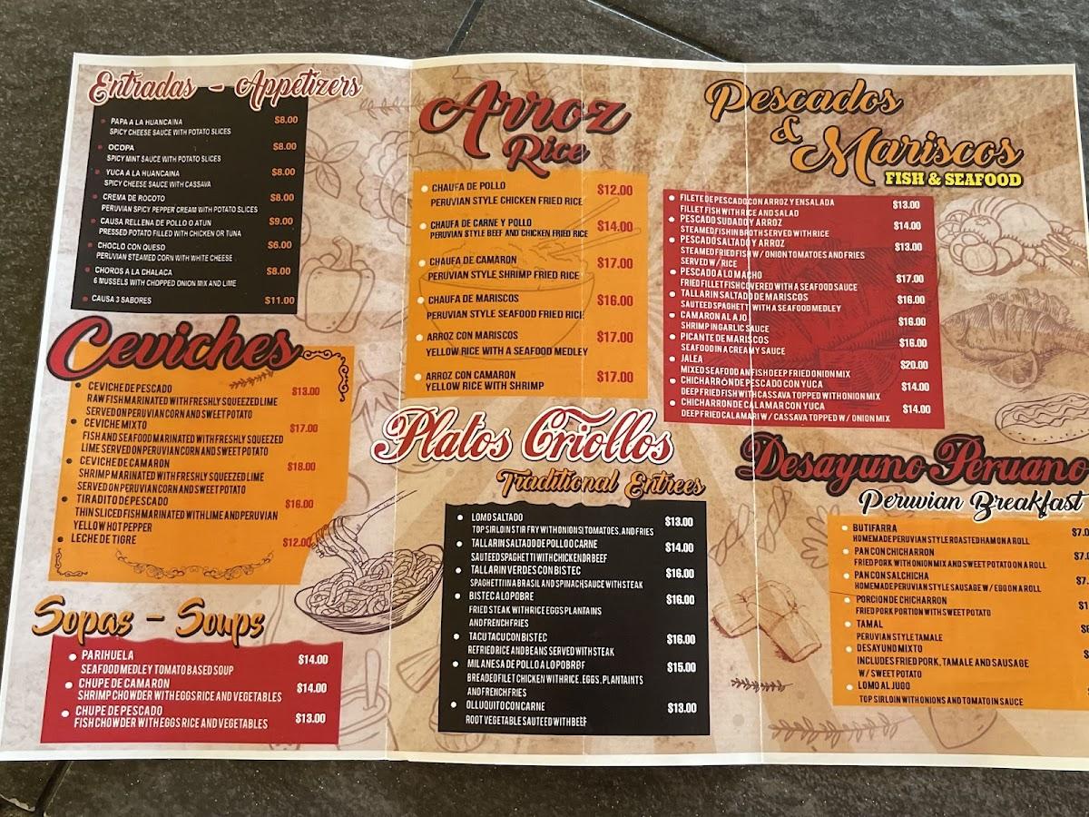 Menu at Señor Rocoto restaurant, Tampa
