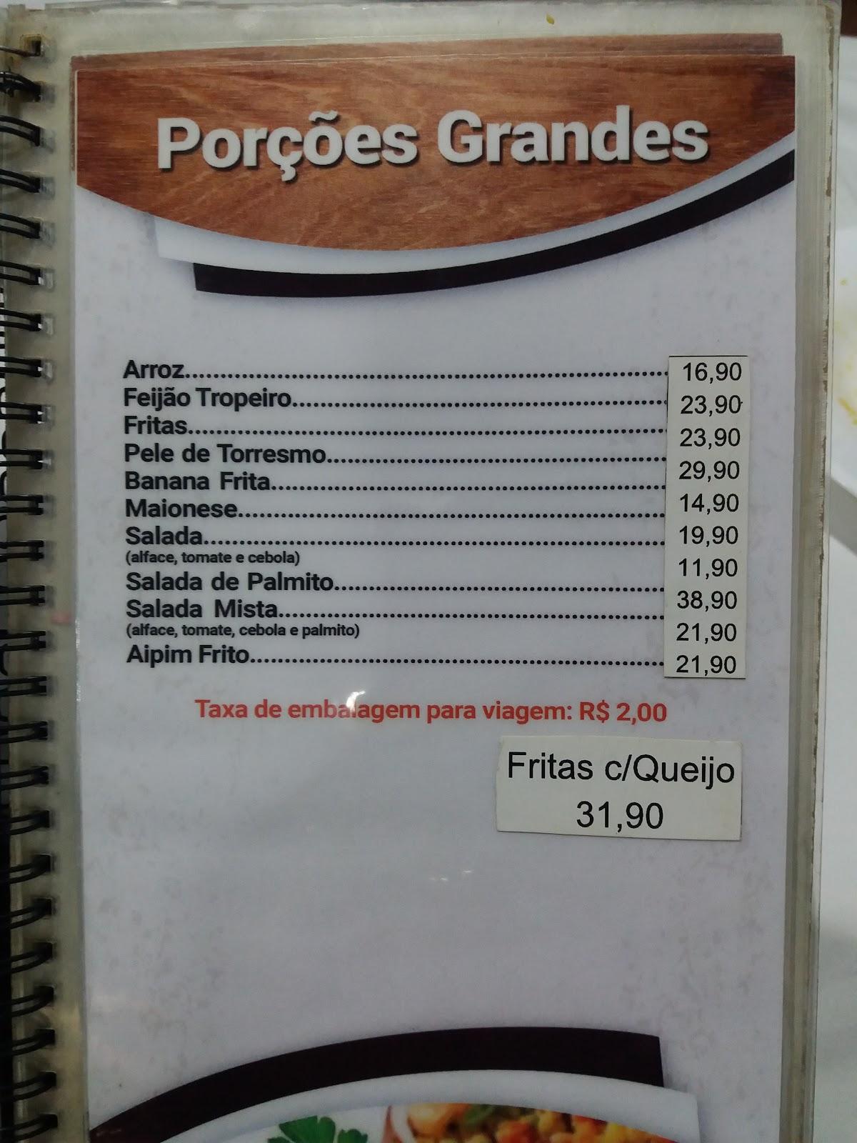 Churrascaria Sal da Terra cardápio