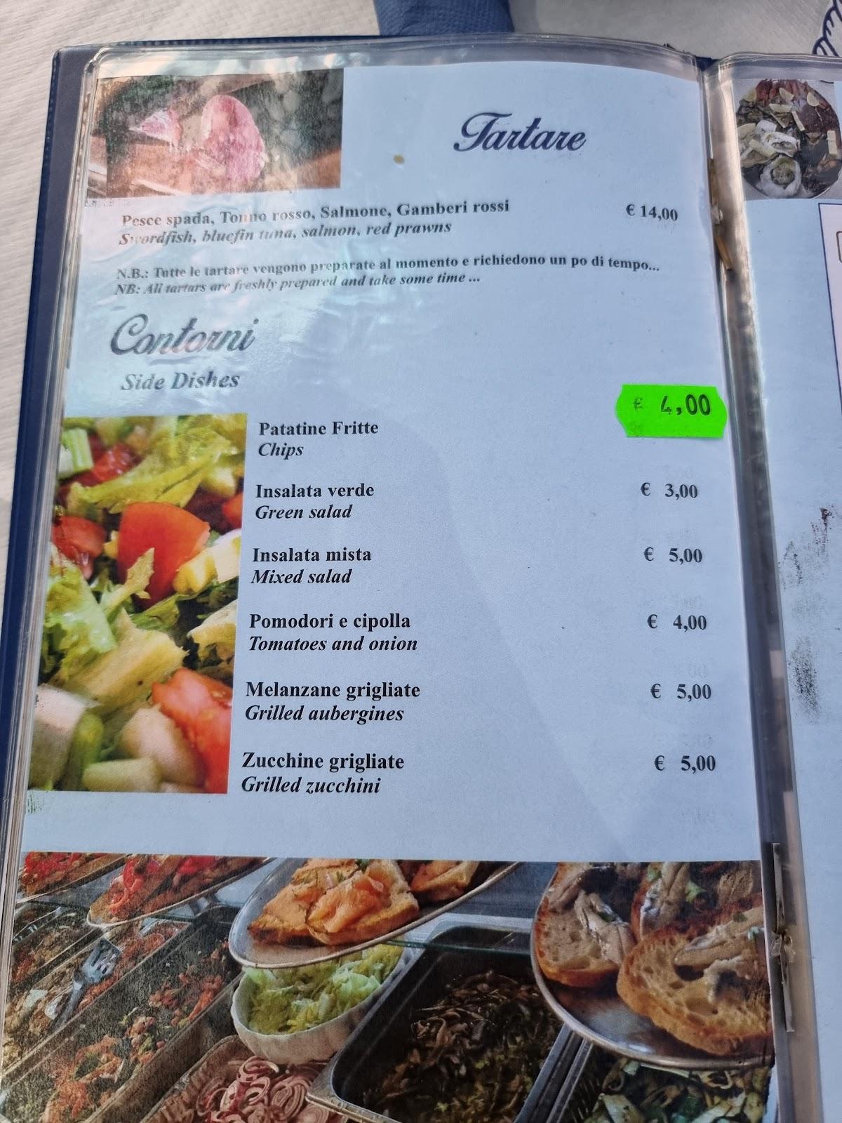 Menu di Fisheria Gastronomia 