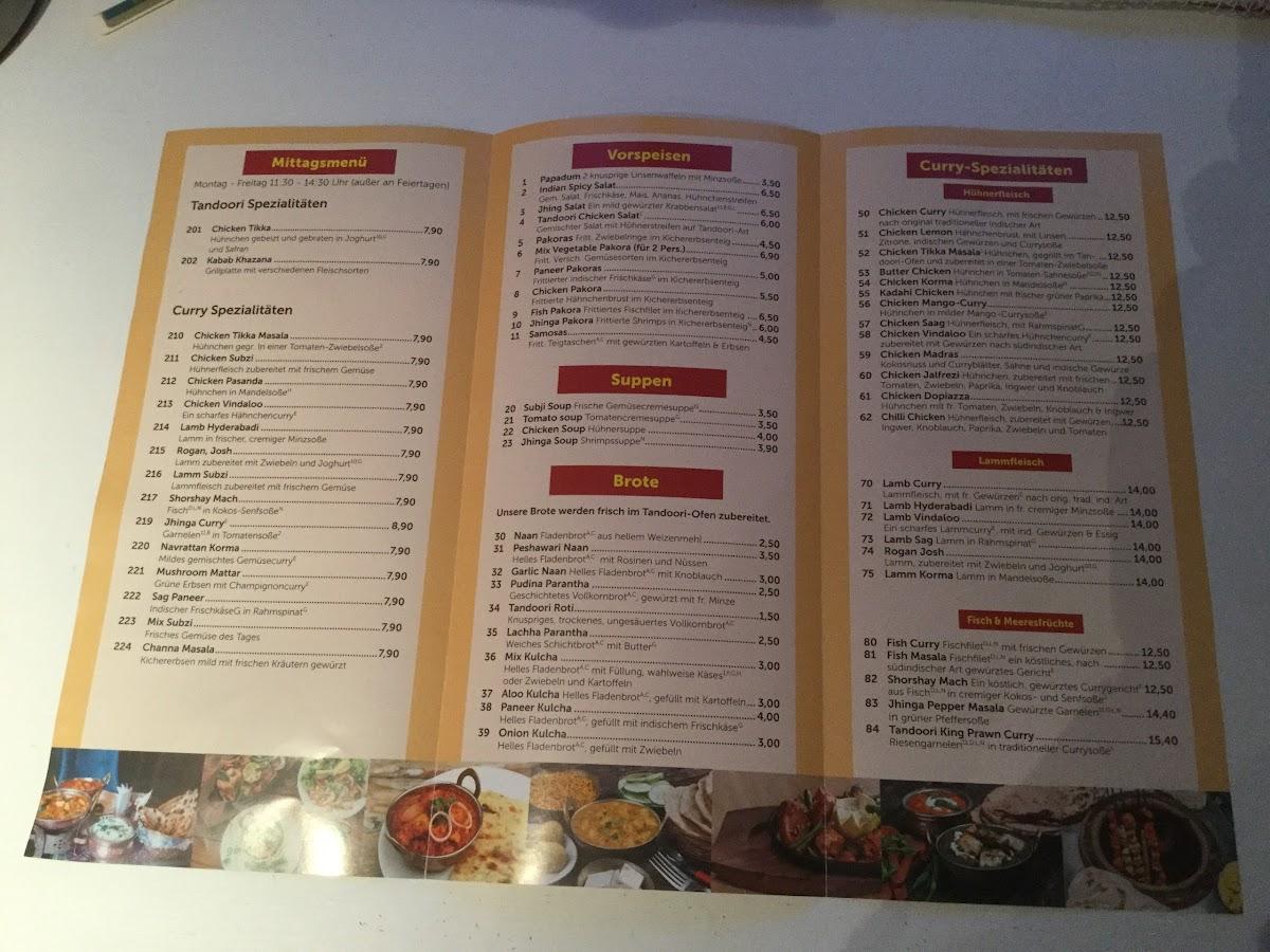 Speisekarte von Indian Spicy Tandoori Restaurant und Bar, Darmstadt