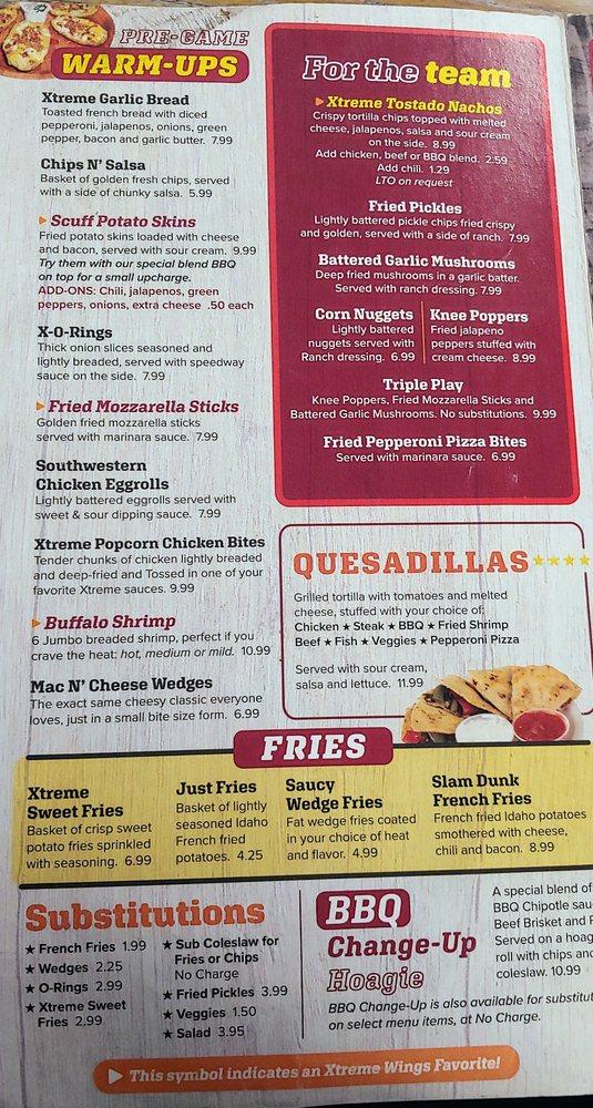 Menu at Xtreme Wings Sports Bar and Grille, Jacksonville, Atlantic Blvd