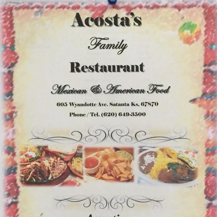 Menu at Acostas Family Restaurant, Satanta, 605 Wyandotte Ave