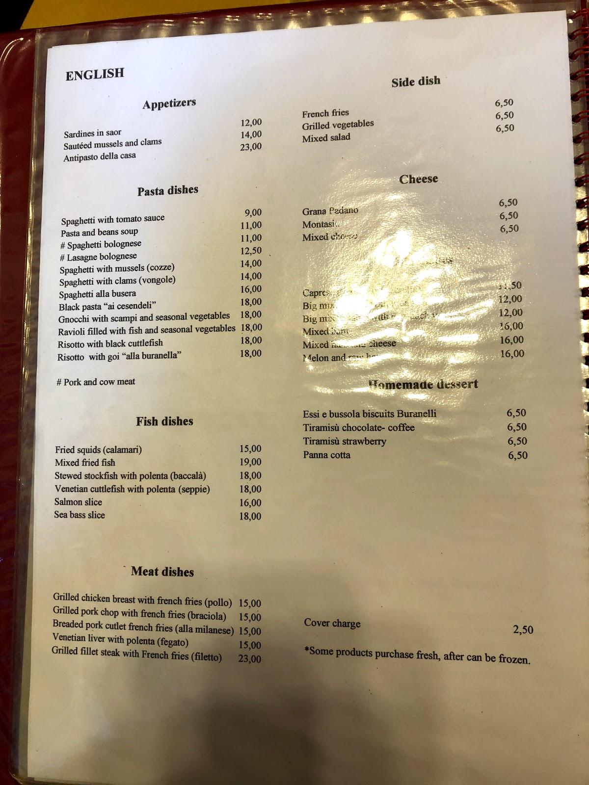 Menu di Ristorante Pizzeria Ai Cesendeli 
