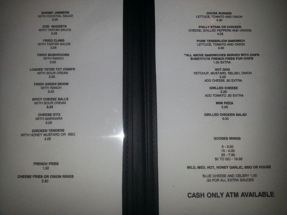 Menu at Goose's Sports Bar, Largo