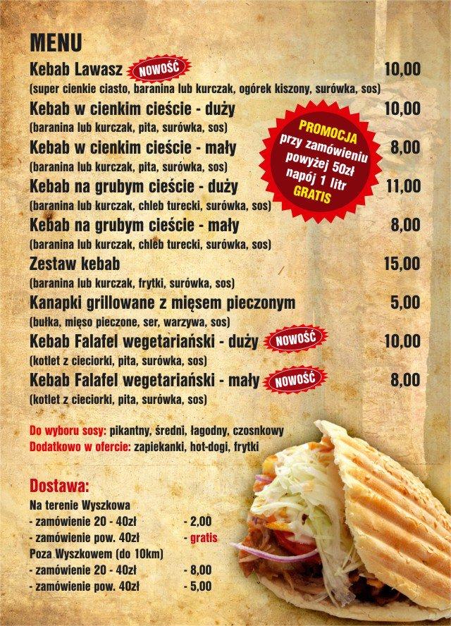 Menu at Nazar Grill&Kebab restaurant, Wyszkow
