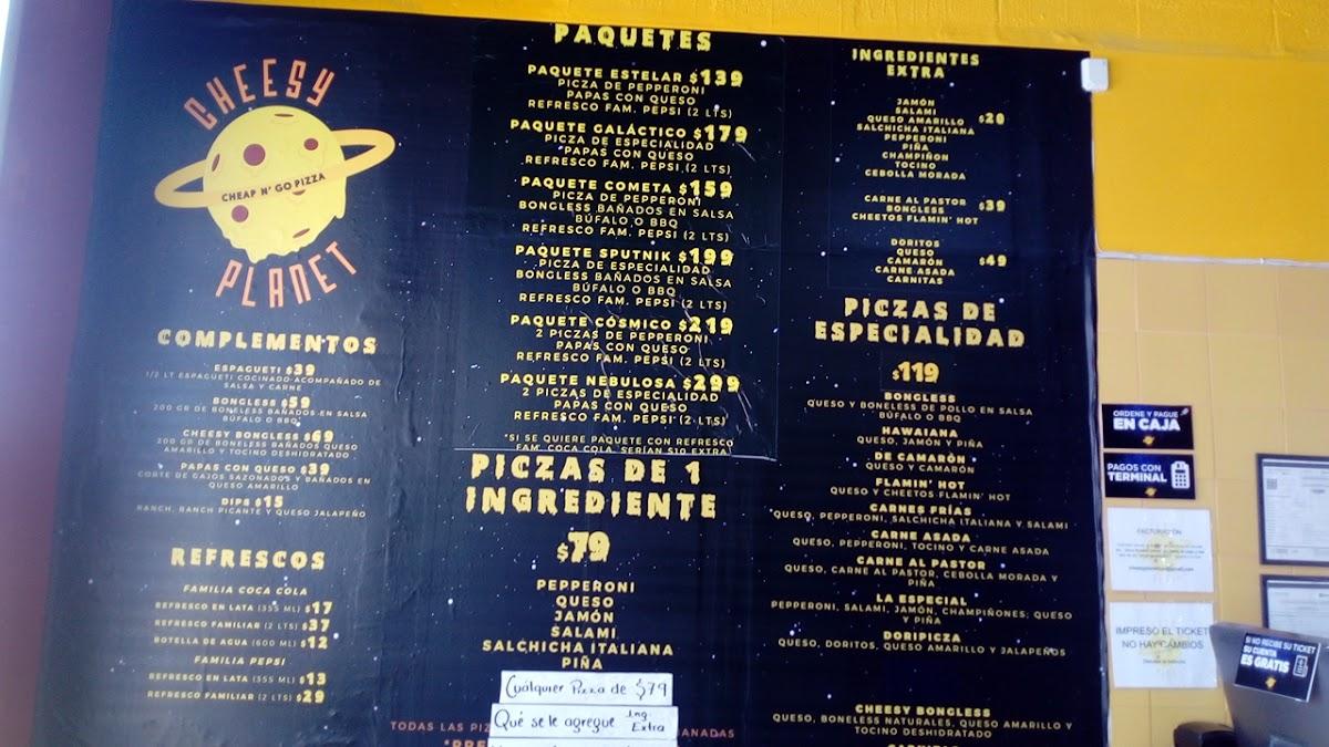 Menu at Cheesy Planet Nueva España restaurant Chihuahua