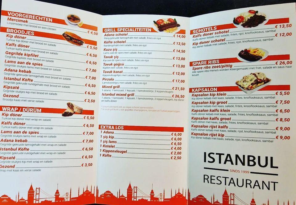 Menu de Istanbul Restaurant