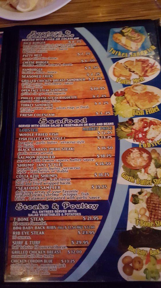 Menu at Splash Restaurant and Bar, Mexico, Carretera Libre 1015km 52.5