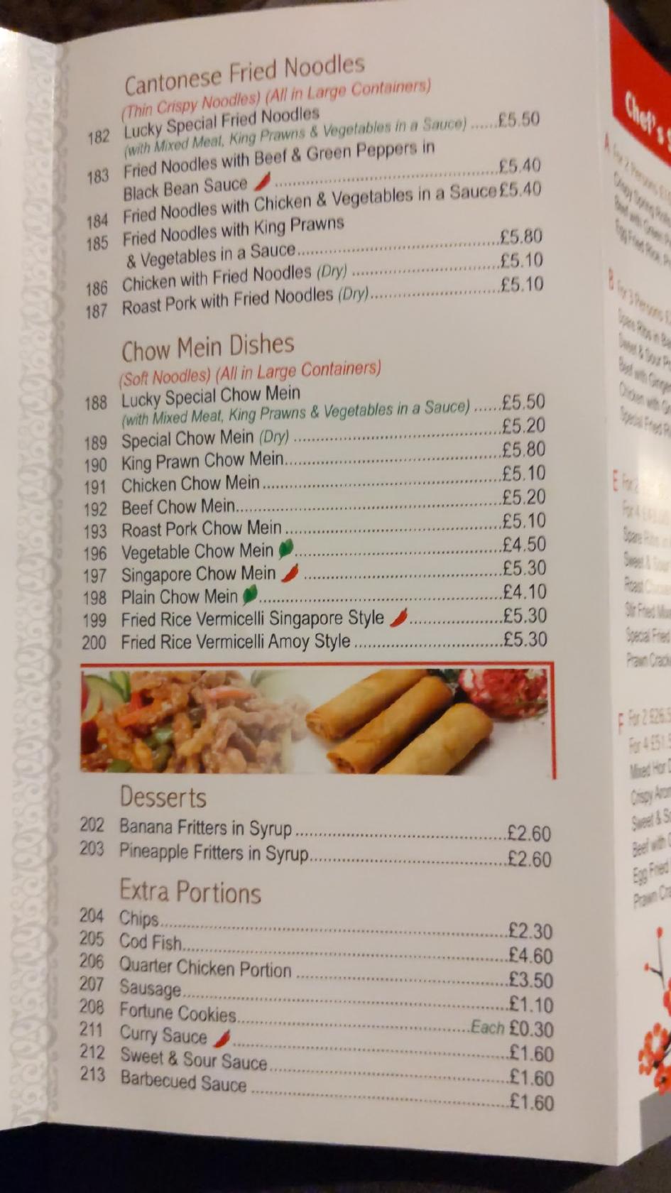 Menu at Lucky Takeaway fast food, WestonsuperMare