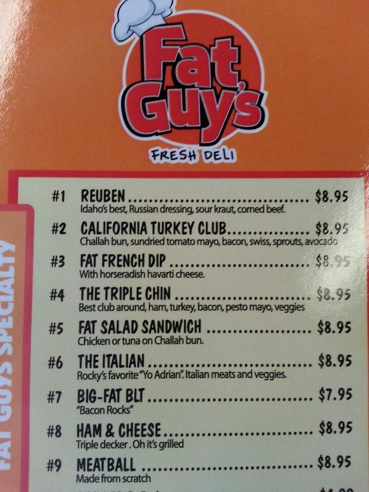 Menu at Fat Guys Fresh Deli restaurant, Meridian, S Wells Ave