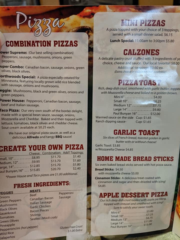 Menu at Tower Pizza pizzeria, Staples, 414 2nd Ave NE