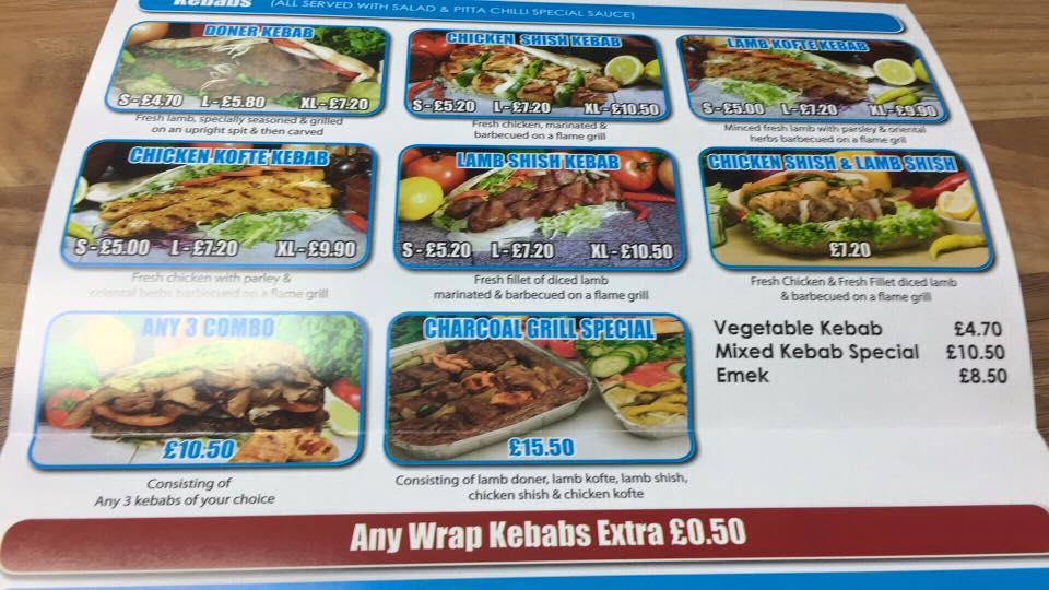 Menu at Charcoal Grill fast food, Burgess Hill