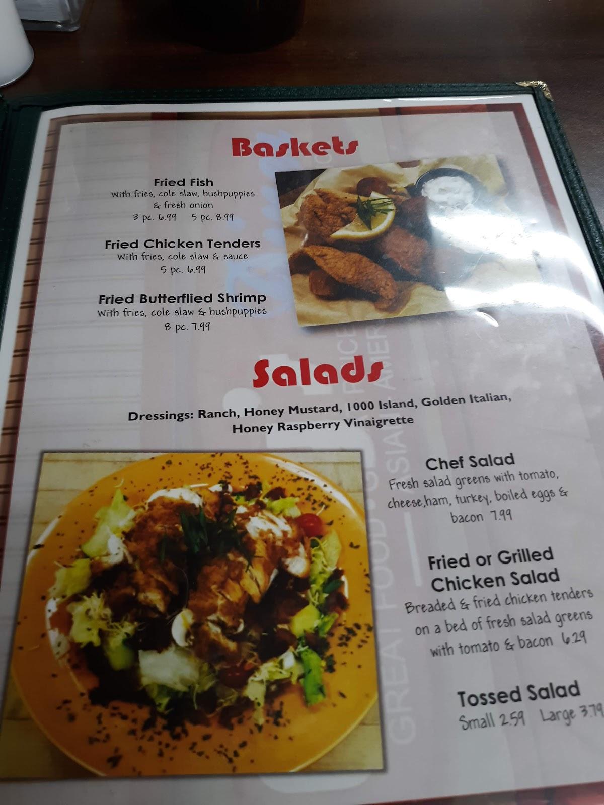 Menu at Emily's Diner restaurant, Jacksonville