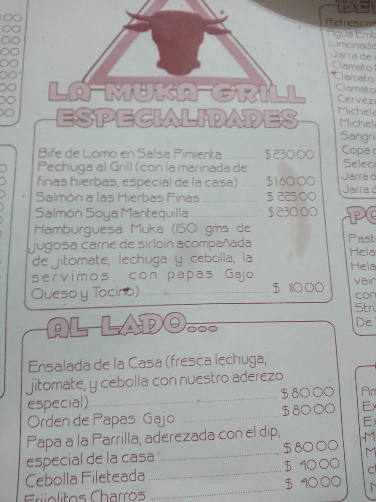 Carta Del Restaurante La Muka Grill Ciudad L Pez Mateos