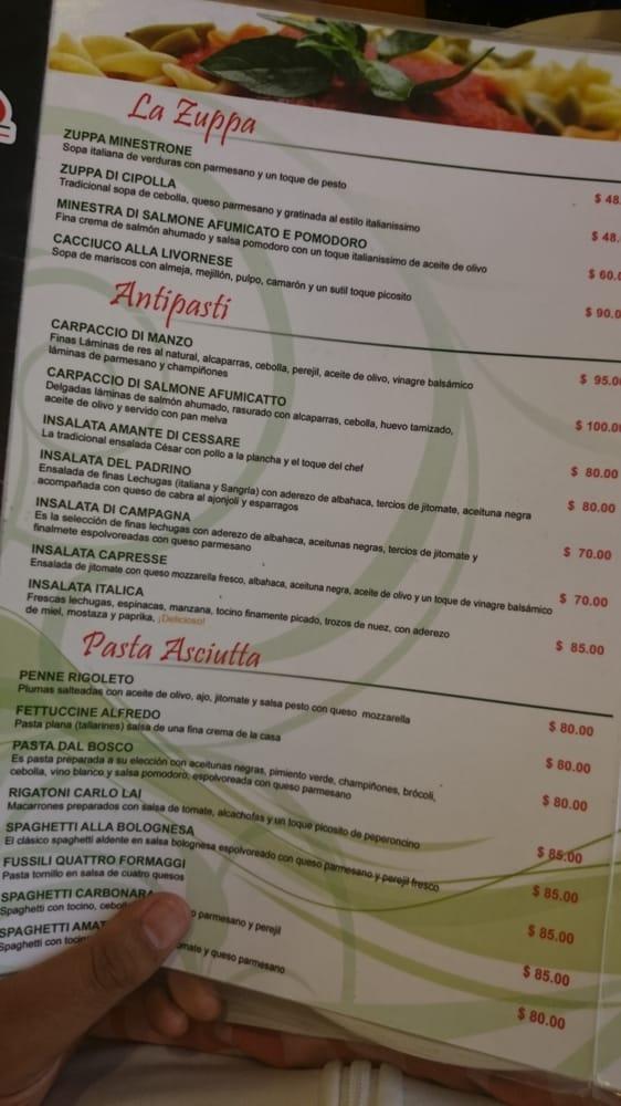 Menu at Rigatoni Italianissimo Lomas verdes restaurant, Naucalpan, Avenida Lomas Verdes 640