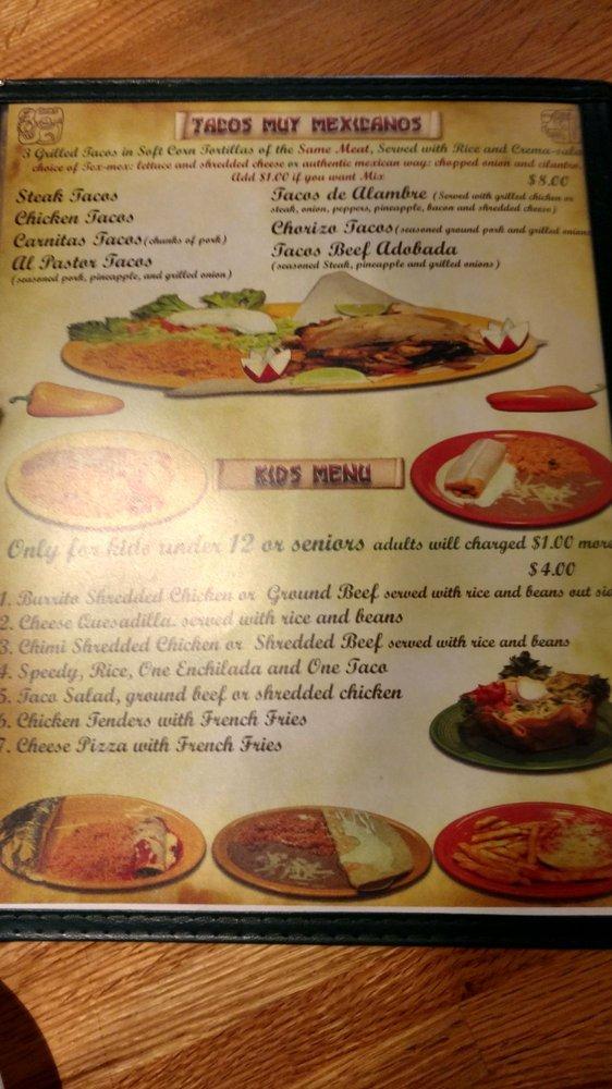 Menu at The Salsas Restaurant & Catering, Greeneville