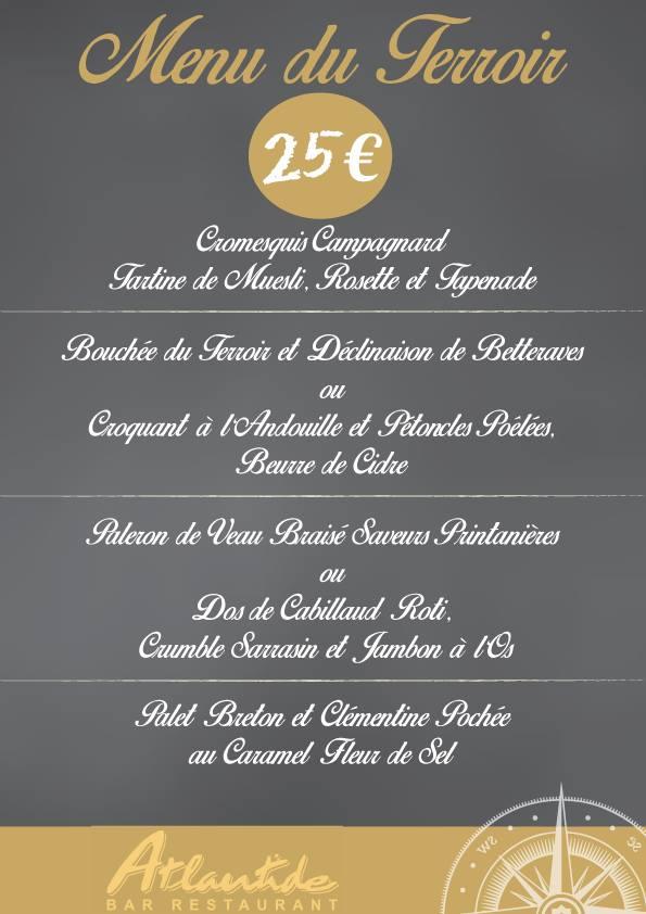 Menu de Restaurant Bar Atlantide