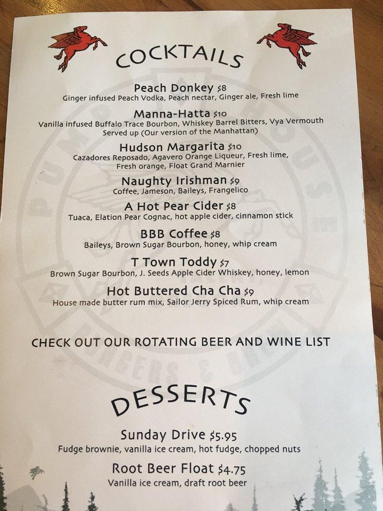 Menu at Pump House Burgers and Brew pub & bar, Talent