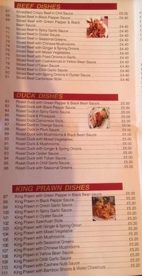 Menu at Rising Moon fast food, Porthcawl