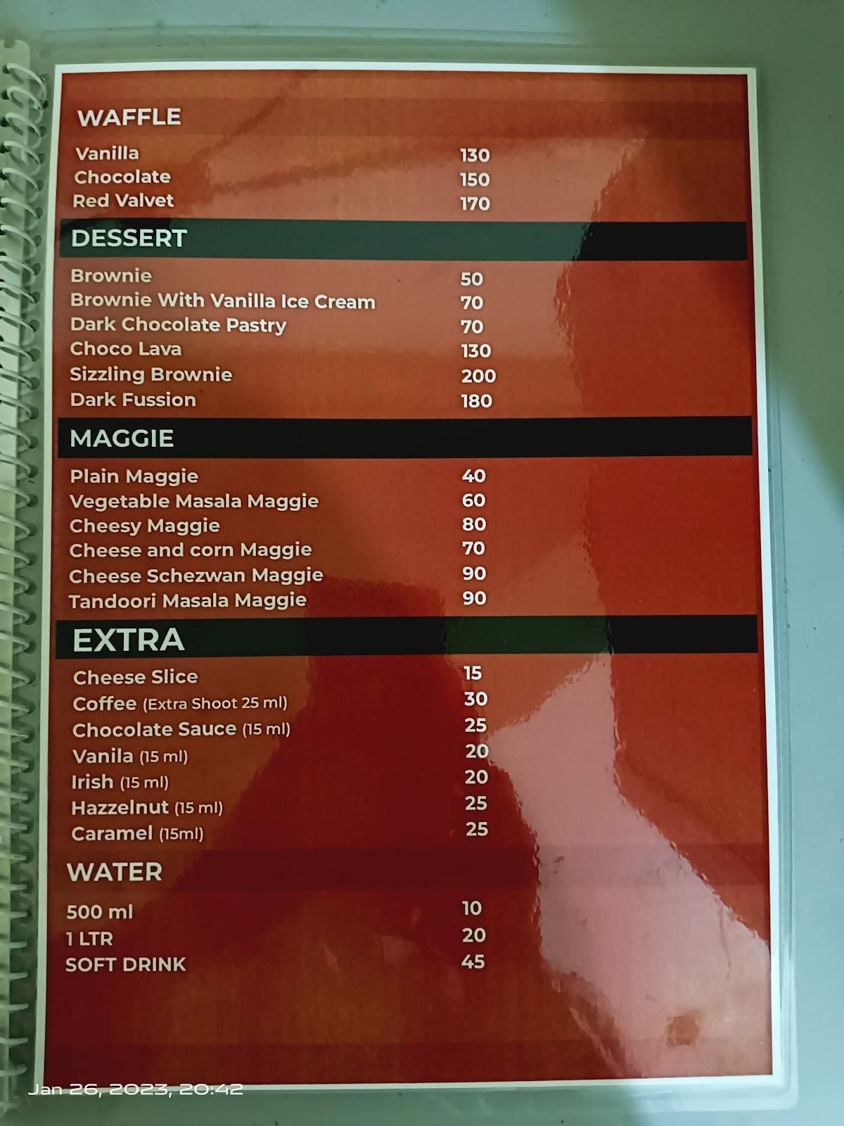 Menu at Wake Up Cafe, Badlapur