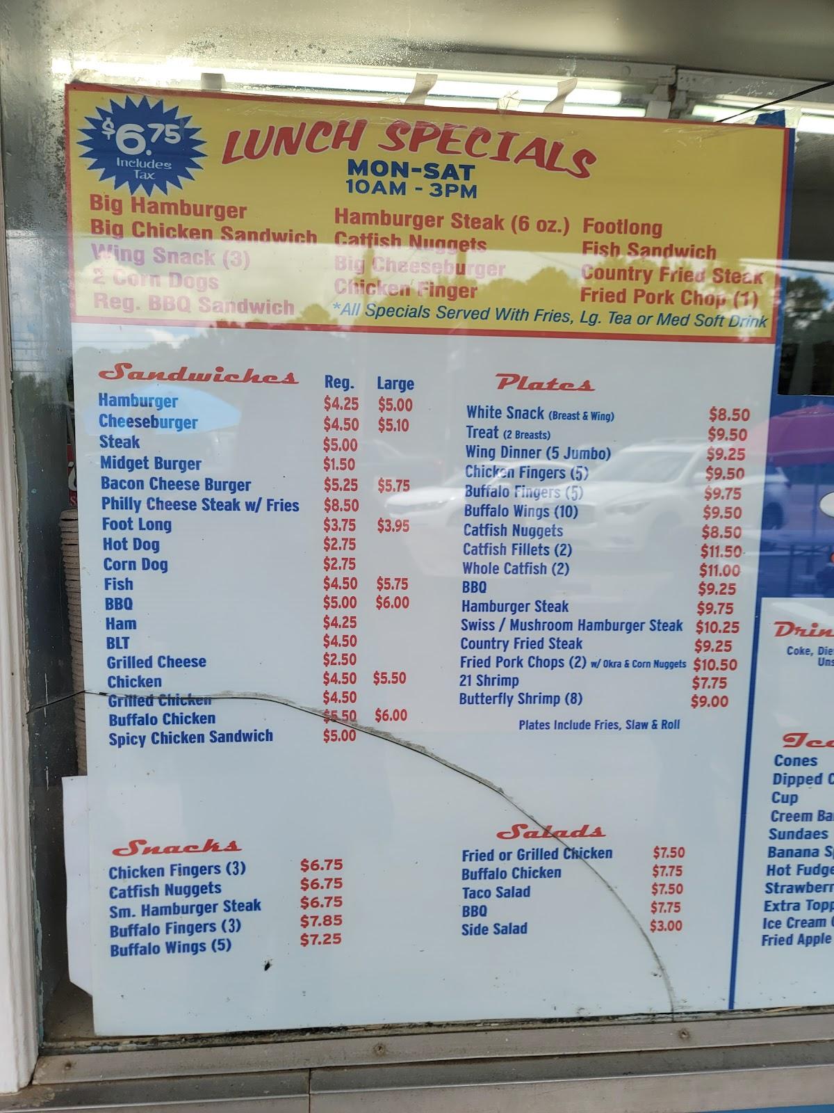 Menu at Dairy Creem fast food, Alexander City, Dadeville Rd