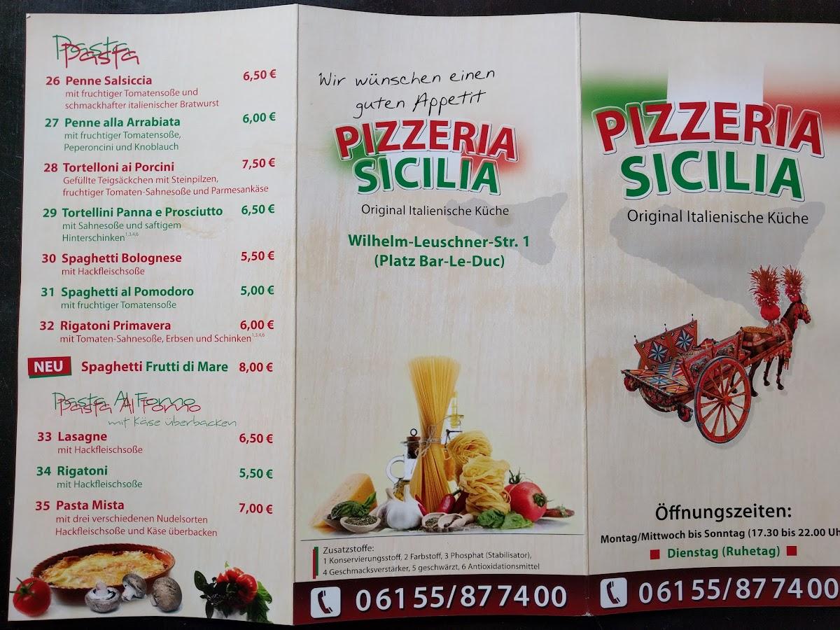 Speisekarte von PizzeriaSicilia, Griesheim