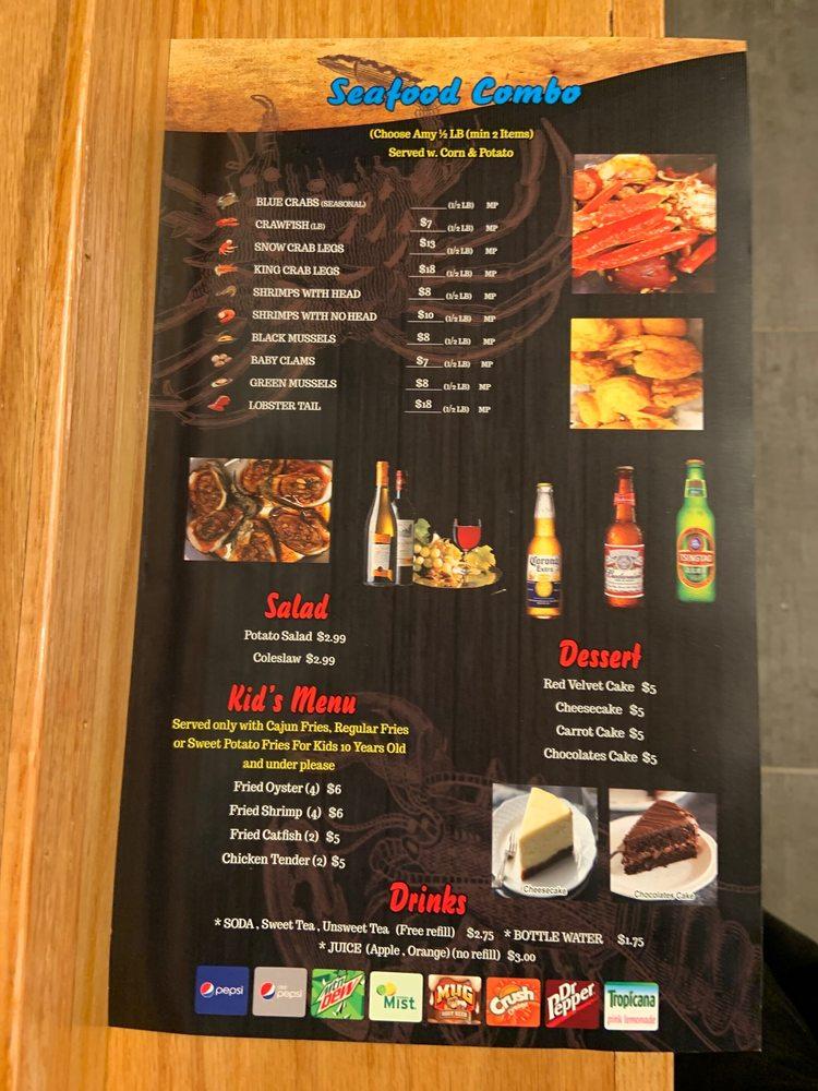 Menu at Tasty Crab House restaurant, Dover