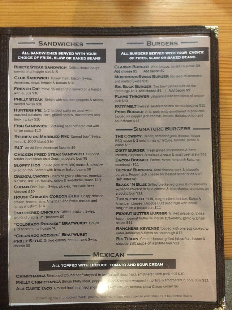 Menu at Backaracks Steakhouse and Grill, Scottsbluff