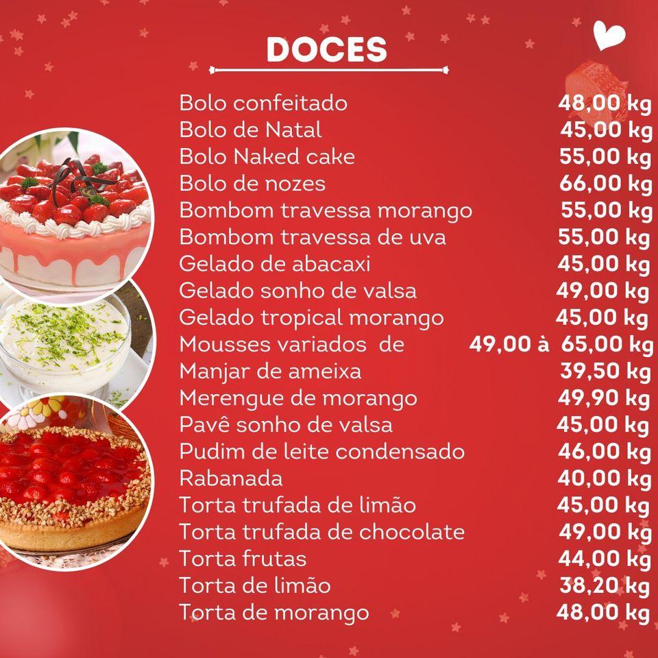 Santa Clara Panificadora cardápio