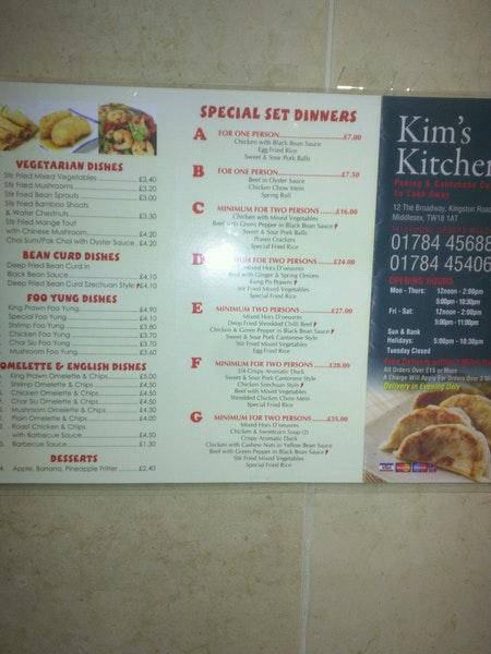 Menu At Kim S Kitchen Fast Food Stanwell 12 Kingston Rd   R615 Kims Kitchen Menu 2021 08 1 