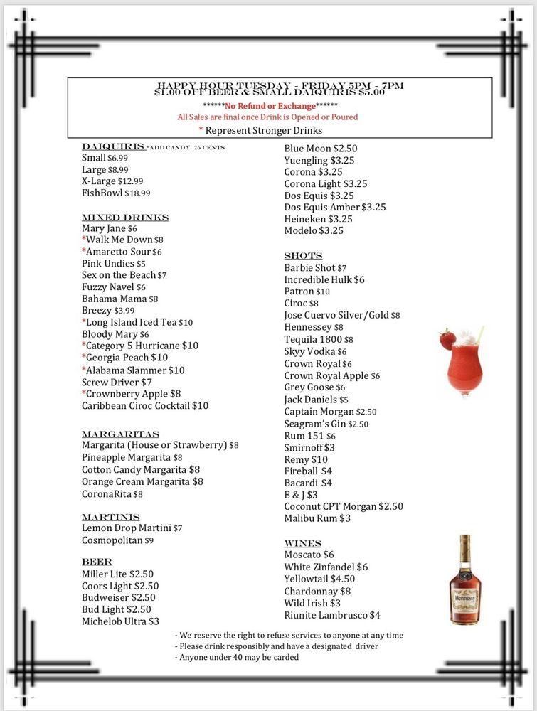 Menu at Kosy Wings & Daquiri Factory pub & bar, Kosciusko