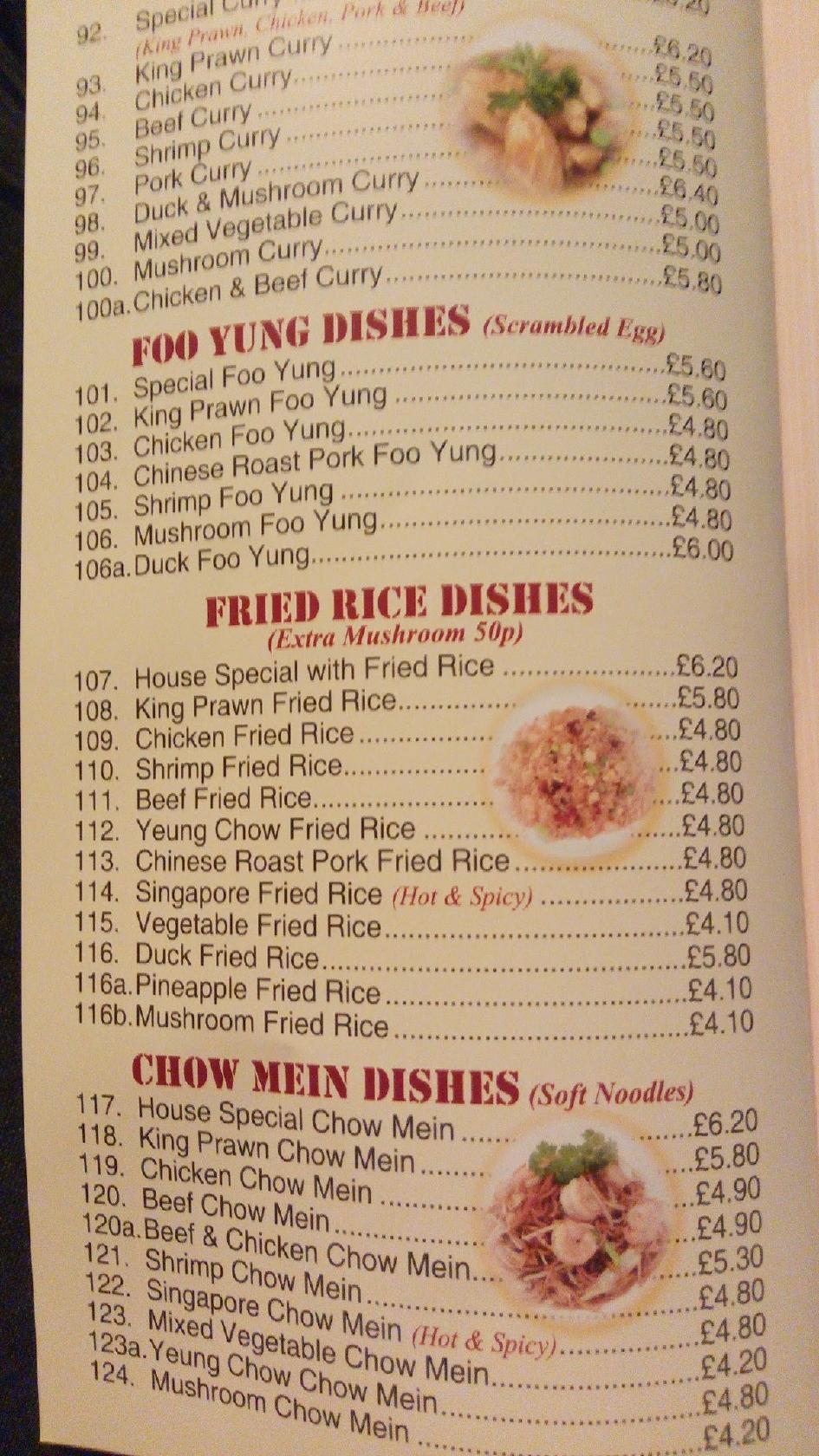 Menu at New Oriental fast food, Nuneaton, 20 Coleshill Rd