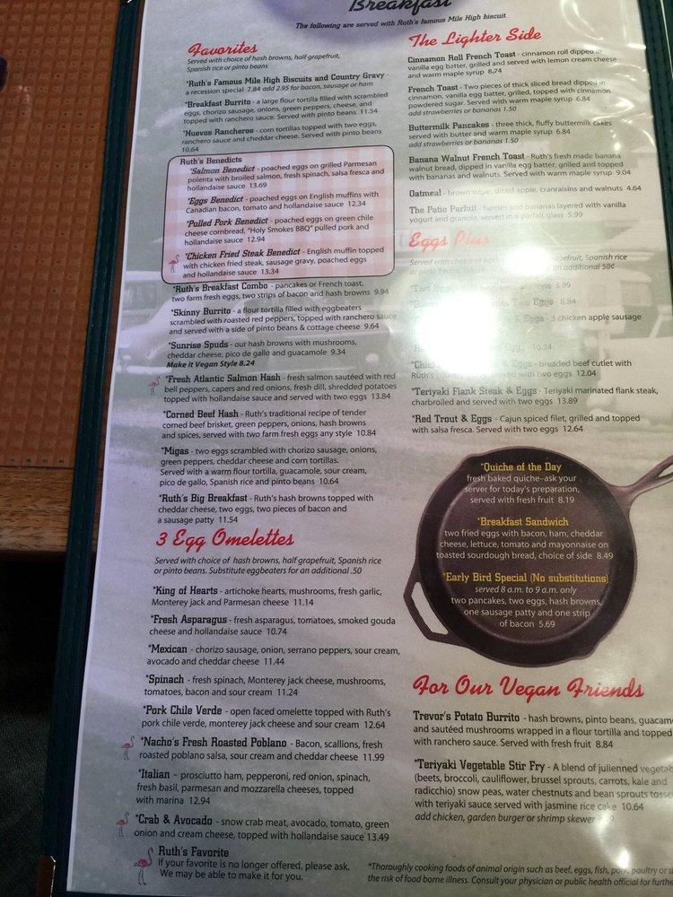 Menu At Ruths Diner Restaurant Salt Lake City