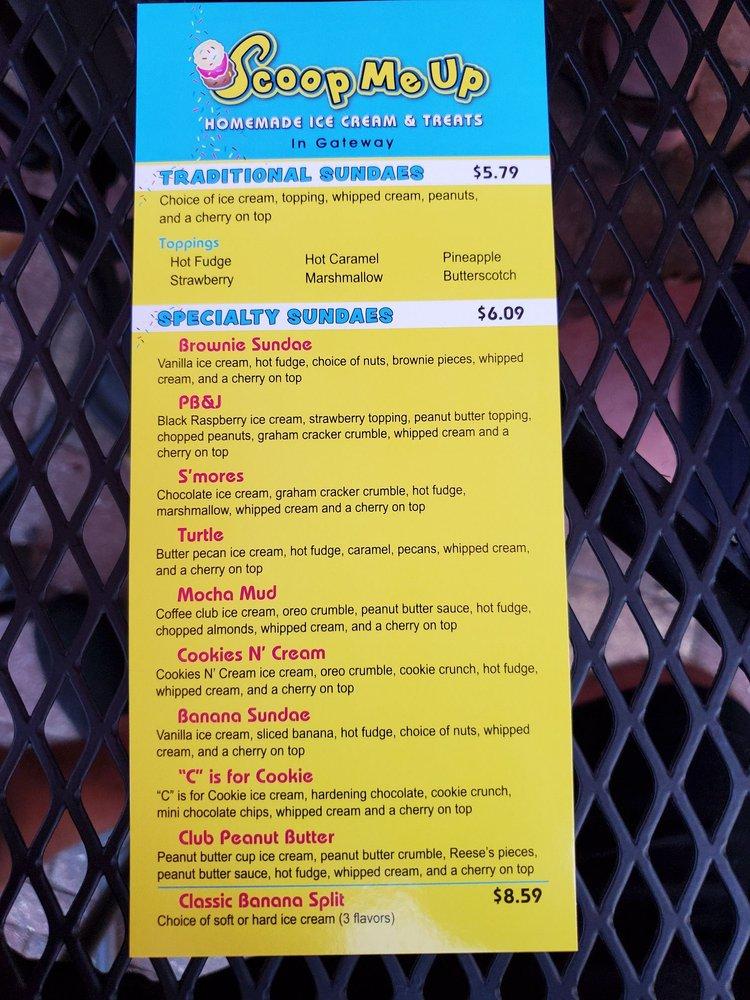 Menu at Scoop Me Up Ice Cream, Fort Myers