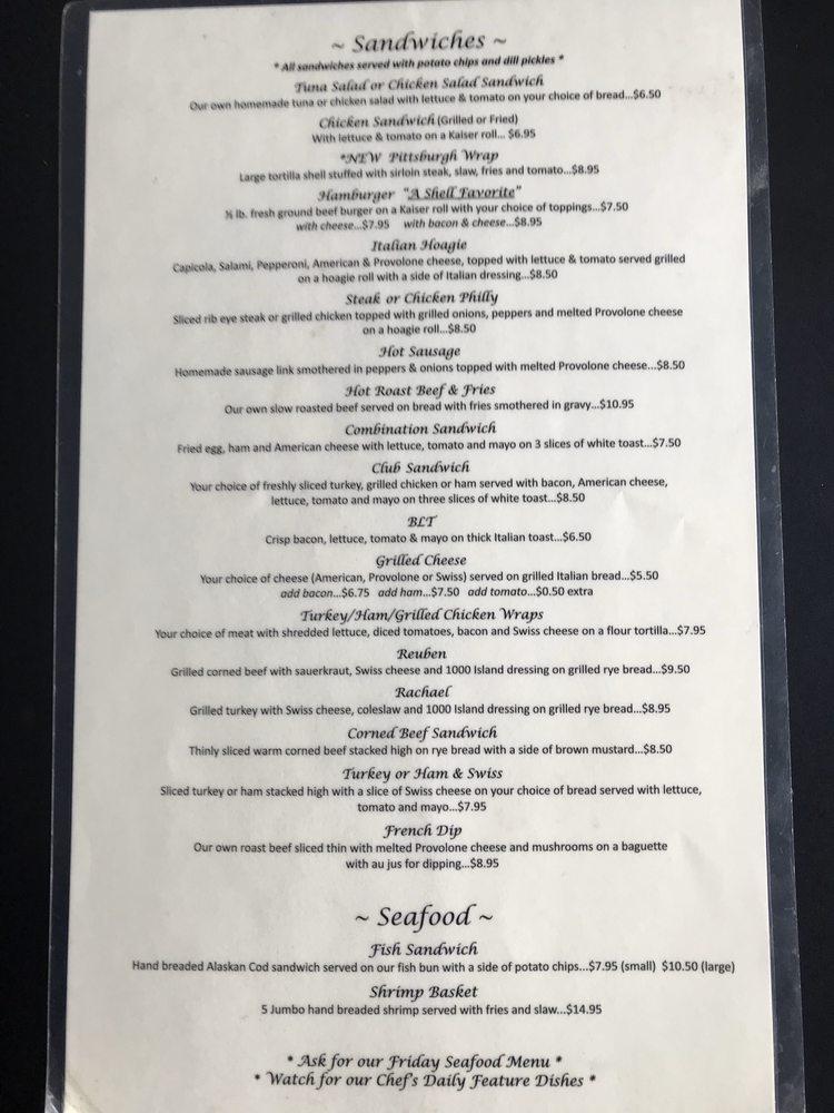 Menu at Sea Shell Bar, Moon