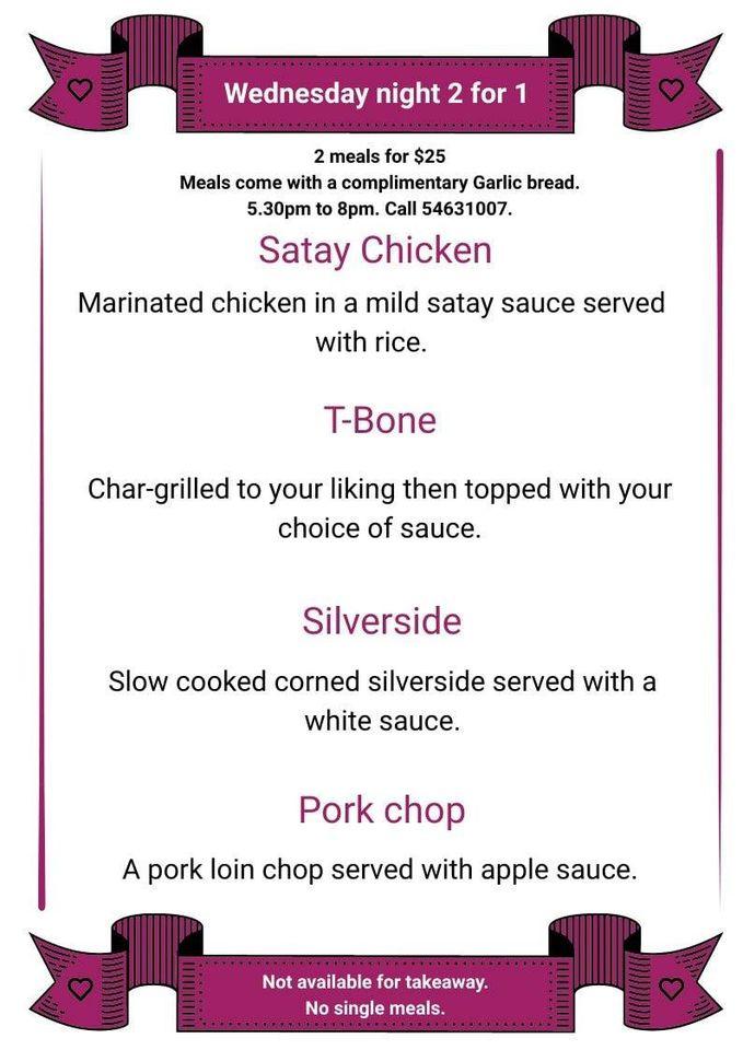 Menu at Boonah Tavern pub & bar, Boonah