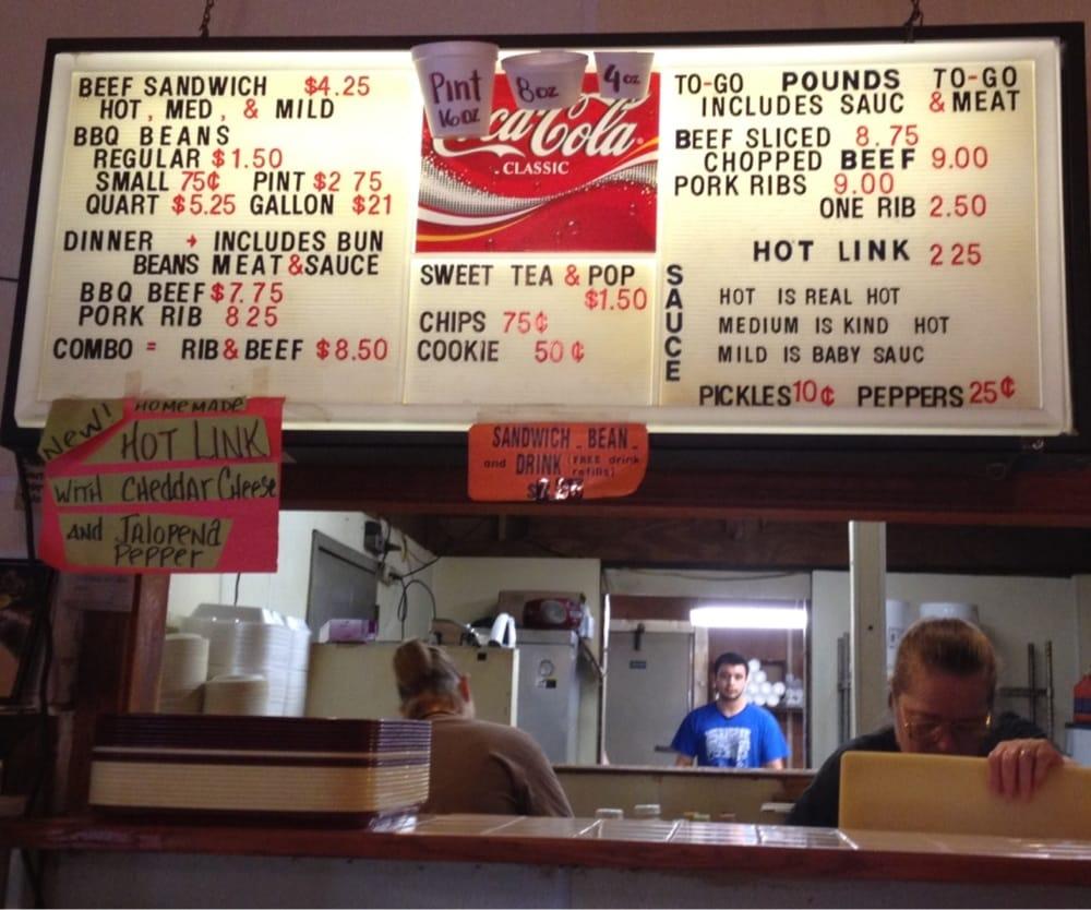 Menu at Wild Horse Mountain BarBQue, Sallisaw